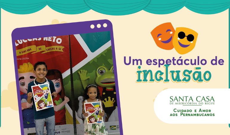 Teatro inclusivo: Com direito a abraço em personagens, crianças do Instituto de Cegos curtem show de Luccas Neto 