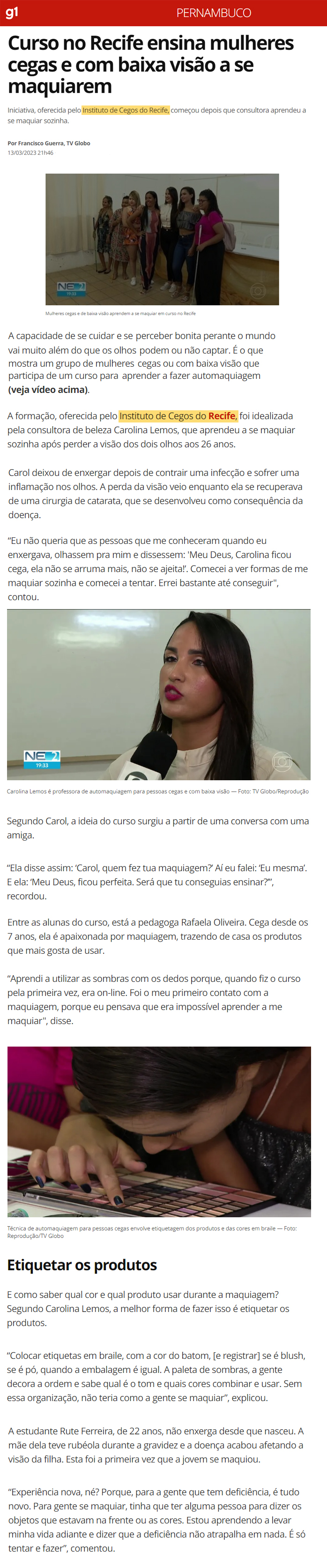 Aluna do IAPQ ensina técnicas de automaquiagem  | #SantaCasaRecifeNaMídia