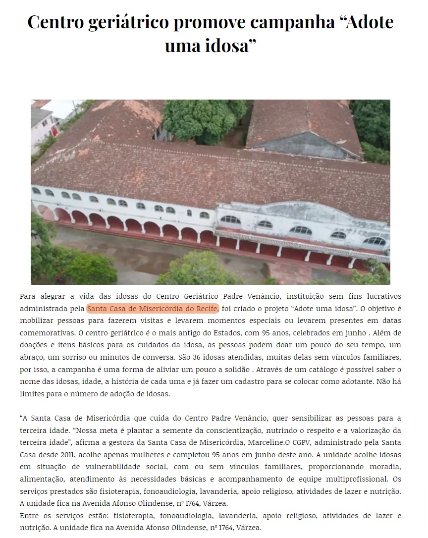Blog Dellas destaca a Campanha Adote uma Idosa 