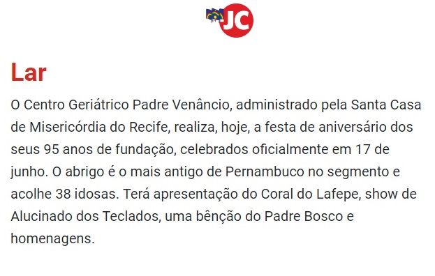 CGPV realiza festa de aniversário dos seus 95 anos de fundação