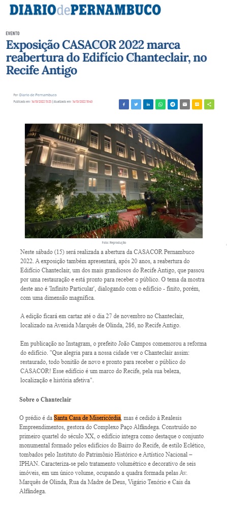 Exposição CASACOR 2022 marca reabertura do Edifício Chanteclair, no Recife Antigo