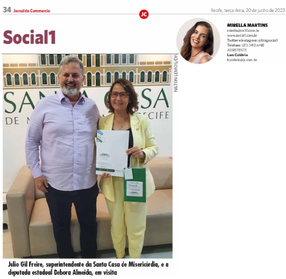 Julio Gil Freire, superintendente da Santa Casa de Misericórdia, e a deputada estadual Debora Almeida, em visita