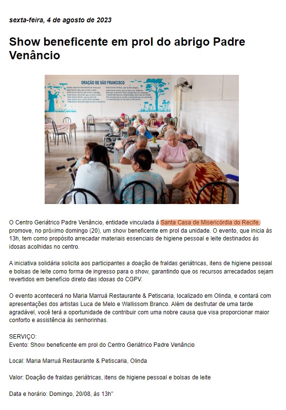 Show no CGPV: Você pode contribuir com a causa