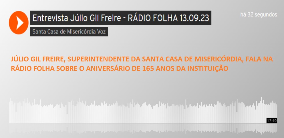 Superintendente da SCM, Julio Gil, fala na Rádio Folha sobre os 165 anos da instituição
