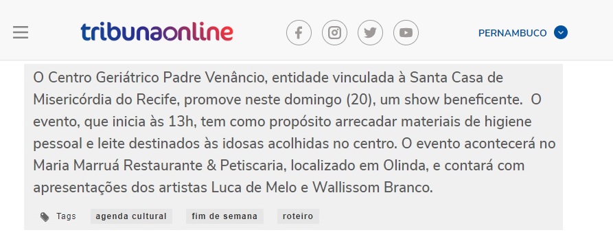Tribuna Online destaca evento beneficente do CGPV